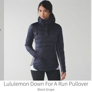 LULULEMON Down For a Run Pullover in “Black Grape”, Size 8 : EUC